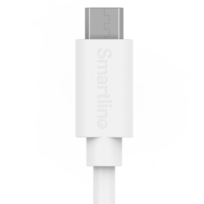 Bild 3, Smartline Smartline 1m Micro USB Laddningskabel Vit - Teknikhallen.se