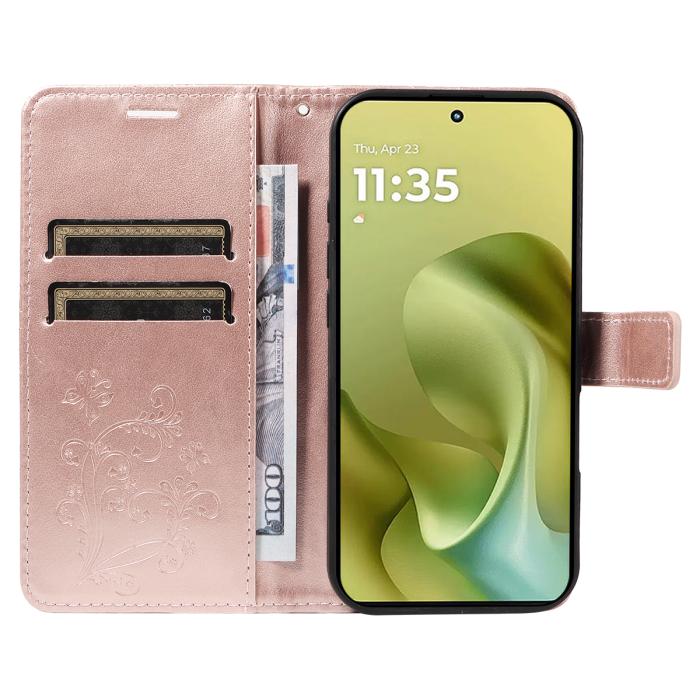 Bild 2,  Motorola Moto G86 Power/G86 5G Fodral Fjäril Tryck Roséguld - Teknikhallen.se