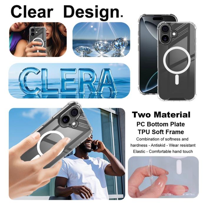 Bild 6, IMAK IMAK iPhone 17 Skal MagSafe Shockproof Transparent - Teknikhallen.se