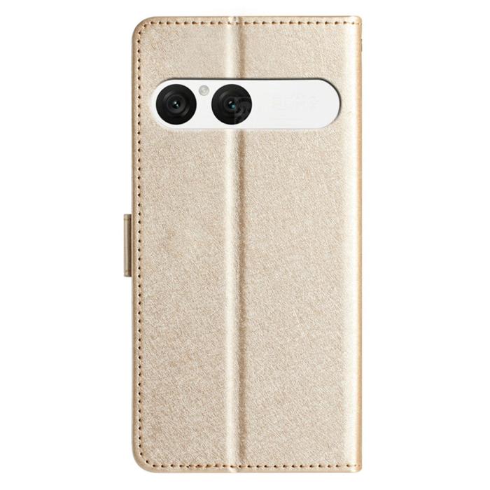 Bild 2,  Sony Xperia 10 VII Fodral Läder Guld - Teknikhallen.se