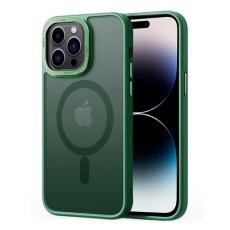  iPhone 14 Pro Max Skal MagSafe Hybrid Matt Gr&ouml;n - Teknikhallen.se