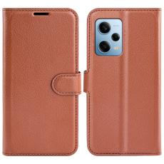  Xiaomi Redmi Note 12 Pro 5G Fodral Litchi L&auml;der Brun - Teknikhallen.se