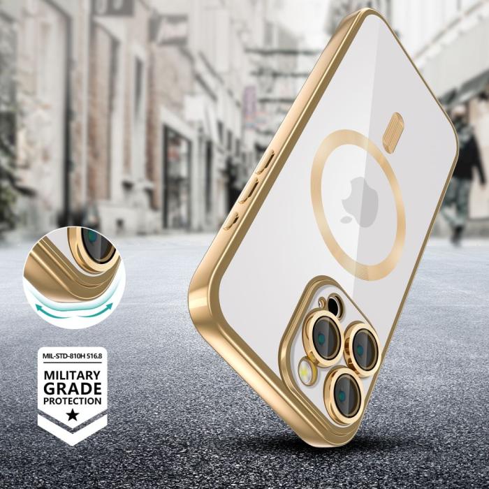 Bild 4, Tech-Protect Tech-Protect iPhone 16 Pro Skal MagSafe MagFlex Shiny Gold - Teknikhallen.se
