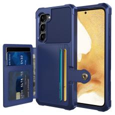  Samsung Galaxy S23 Plus Skal Med Pl&aring;nbok Bl&aring; - Teknikhallen.se