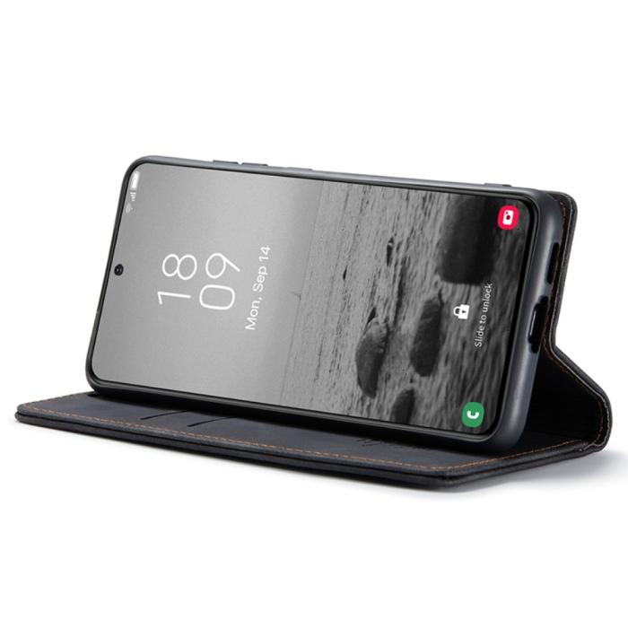 Bild 3, CASEME CASEME Galaxy S24 Fodral Flip Retro Läder Svart - Teknikhallen.se