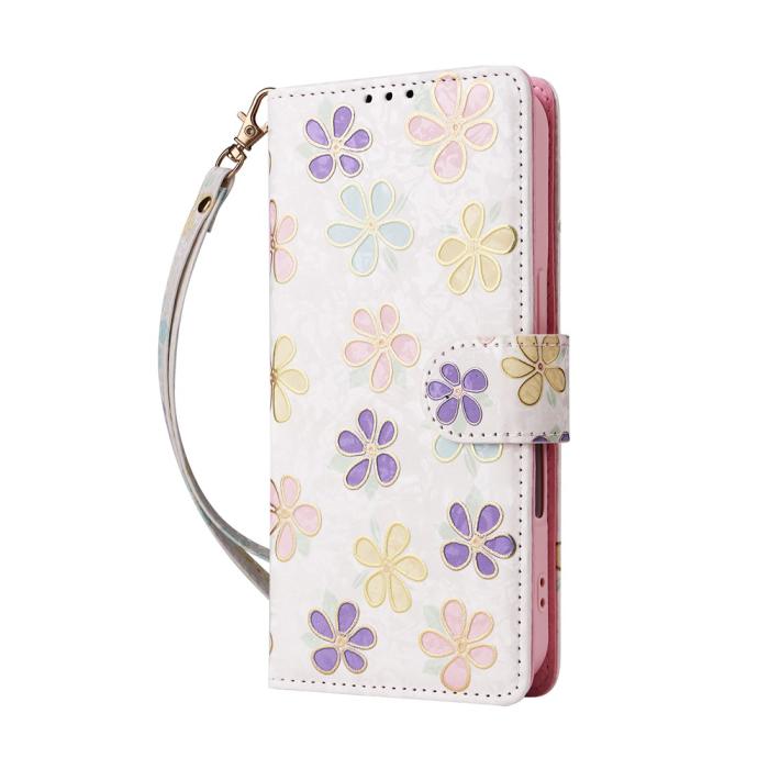 Bild 5,  iPhone 17 Fodral RFID Läder Färgglada Blommor - Teknikhallen.se