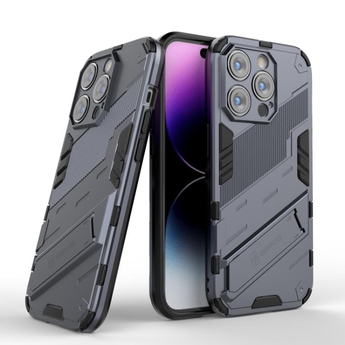 Bild 2,  iPhone 14 Pro Skal Hybrid Med Kickstand Grå - Teknikhallen.se
