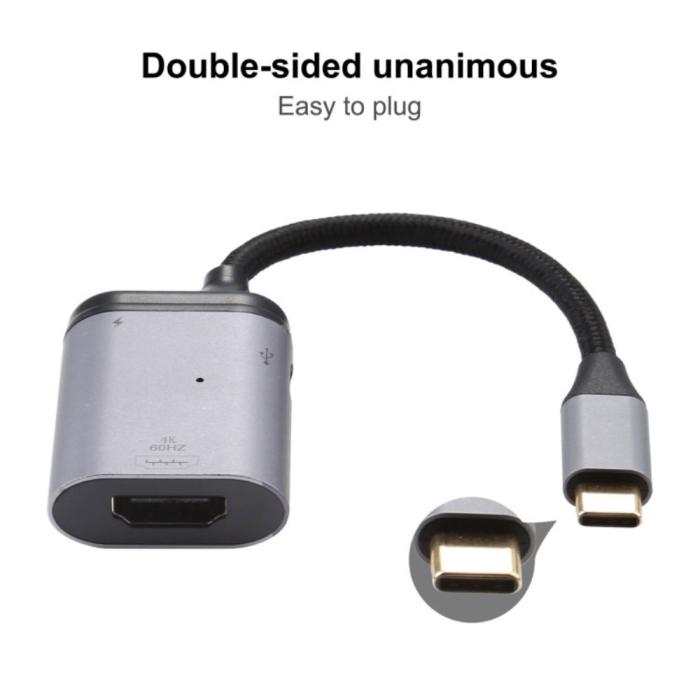 Bild 4,  100W USB-C PD Till HDMI Kabel Adapter 4K 60Hz - Teknikhallen.se