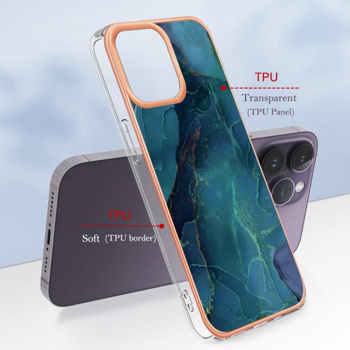 Bild 6,  iPhone 16 Pro Max Skal TPU Marmor Grön - Teknikhallen.se
