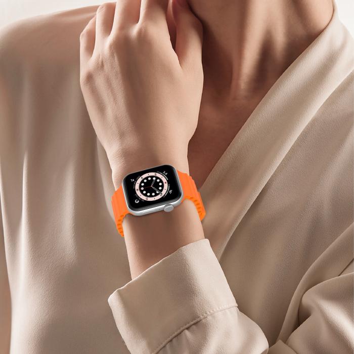 Bild 6, ColorPop Apple Watch 42/41/40/38 mm Armband Ocean Wave Orange - Teknikhallen.se