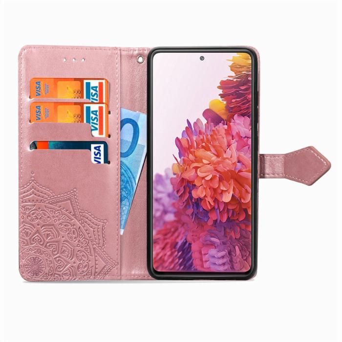 Bild 3,  Samsung Galaxy S20 FE - Mandala Läder Fodral - Roséguld - Teknikhallen.se