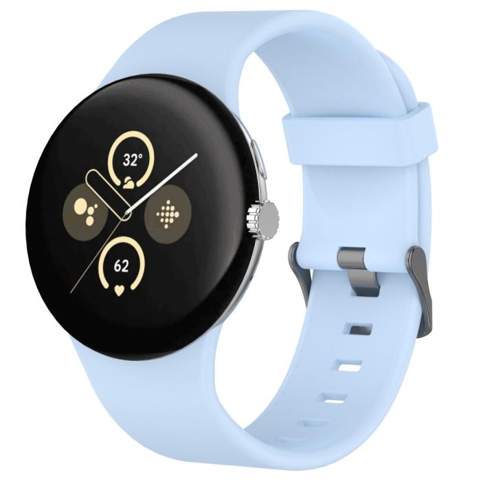 Bild 4,  Google Pixel Watch 4 / 3 45 mm Armband Silikon Ljus Blå - Teknikhallen.se