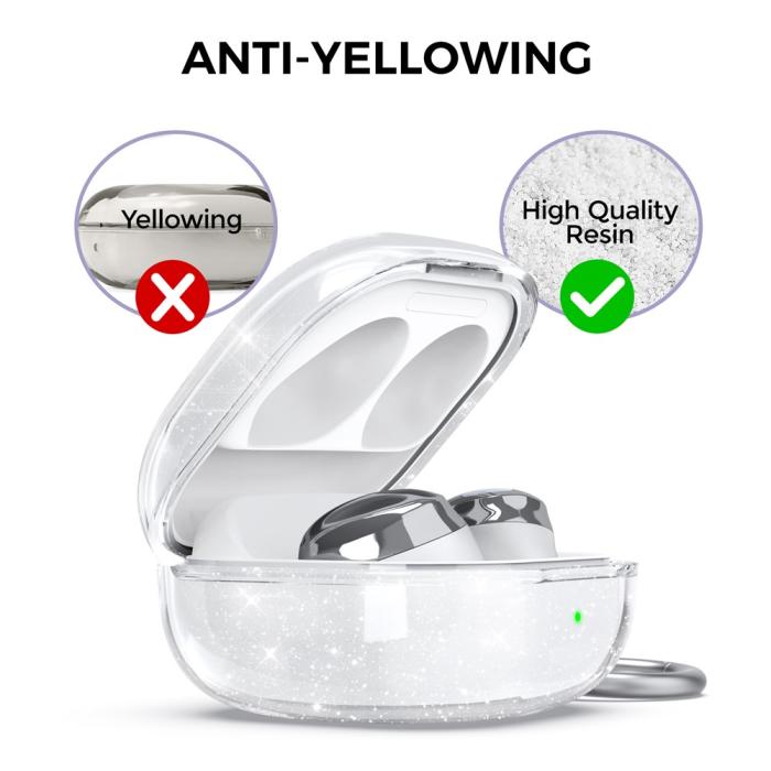 Bild 4, AHASTYLE AHASTYLE Galaxy Buds 2/2 Pro/Pro/Live Skal TPU Glitter - Teknikhallen.se