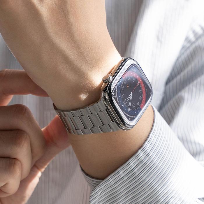 Bild 5, Ringke Ringke Apple Watch 42/44/45/46/49 mm Armband Metal OneAir Silver - Teknikhallen.se