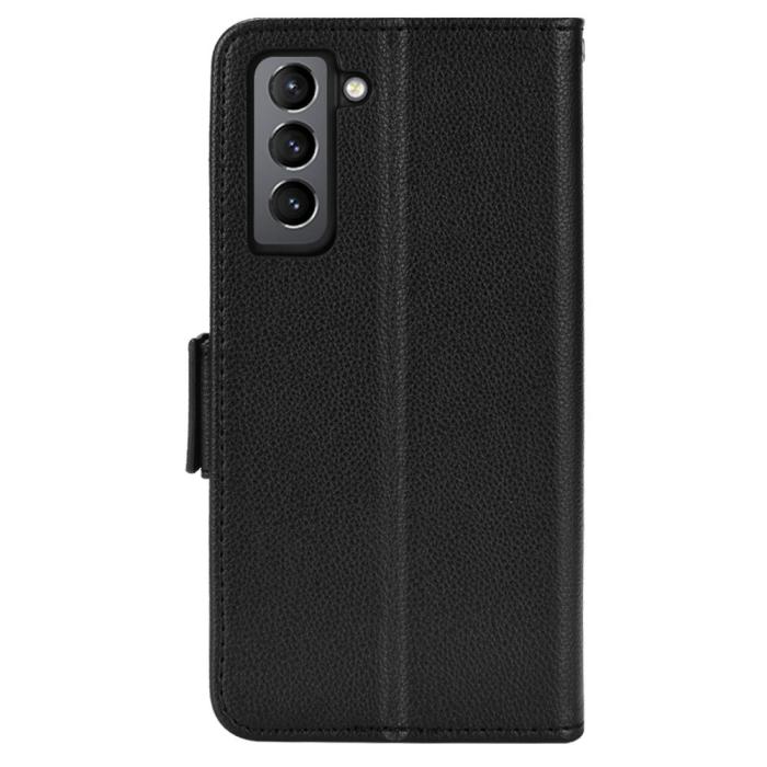 Bild 3,  Samsung Galaxy S22 Plus Fodral Litchi Textur Svart - Teknikhallen.se