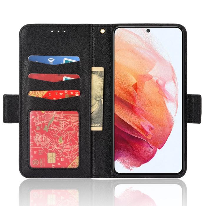 Bild 4,  Samsung Galaxy S22 Plus Fodral Litchi Textur Svart - Teknikhallen.se