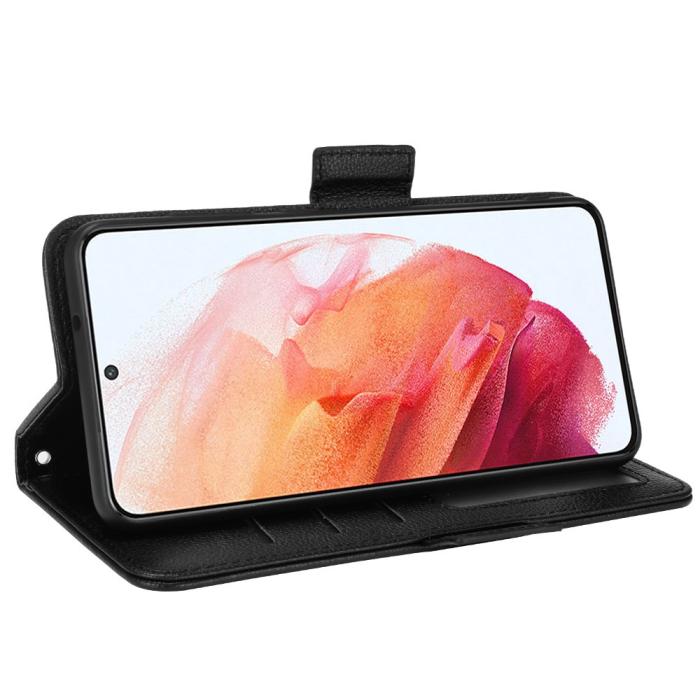 Bild 5,  Samsung Galaxy S22 Plus Fodral Litchi Textur Svart - Teknikhallen.se