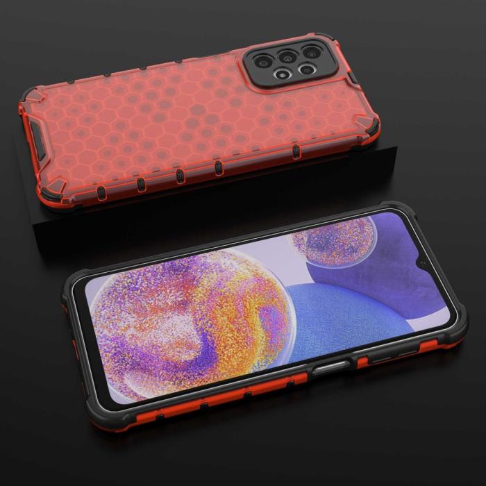 Bild 4,  Samsung Galaxy A23 5G Skal Honeycomb Shockproof Röd - Teknikhallen.se