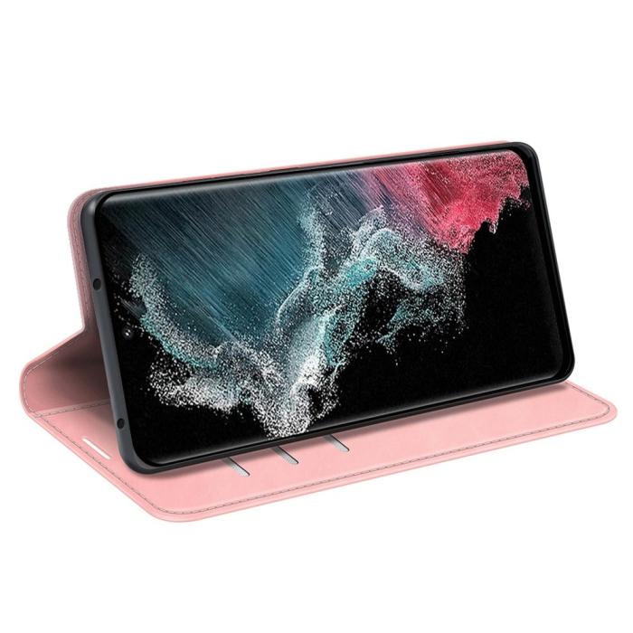 Bild 3,  Samsung Galaxy S23 Ultra Fodral Flip Skin Touch Rosa - Teknikhallen.se