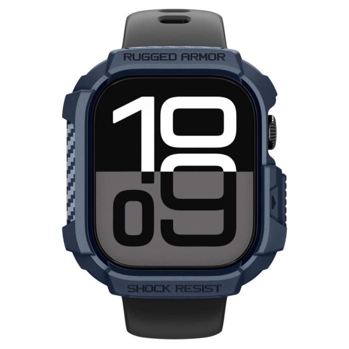 Bild 6, Spigen Spigen Apple Watch 11/10 42 mm Skal Rugged Armor Navy Blue - Teknikhallen.se