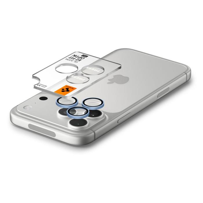 Bild 5, Spigen Spigen iPhone 18 Pro/18 Pro Max 2-PACK Linsskydd Optik Pro GLAS.tR 'Ez Fit' - Teknikhallen.se