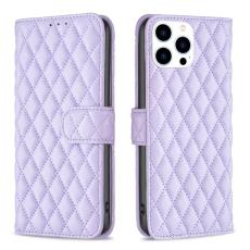  iPhone 15 Pro Fodral Diamond L&auml;der Lila - Teknikhallen.se