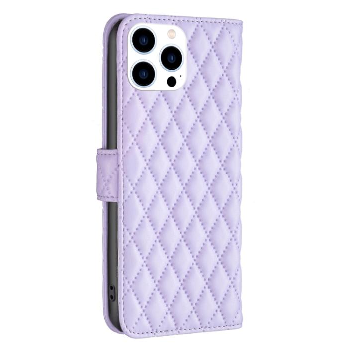 Bild 3,  iPhone 15 Pro Fodral Diamond Läder Lila - Teknikhallen.se