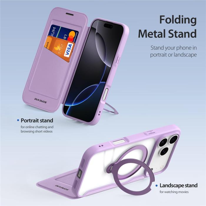 Bild 4, DUX DUCIS DUX DUCIS iPhone 17 Pro Fodral MagSafe Kickstand Skin X Pro - Teknikhallen.se