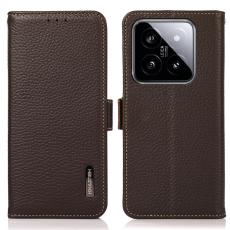 KHAZNEH KHAZNEH Xiaomi 14 Ultra Fodral RFID Litchi &Auml;kta L&auml;der Brun - Teknikhallen.se