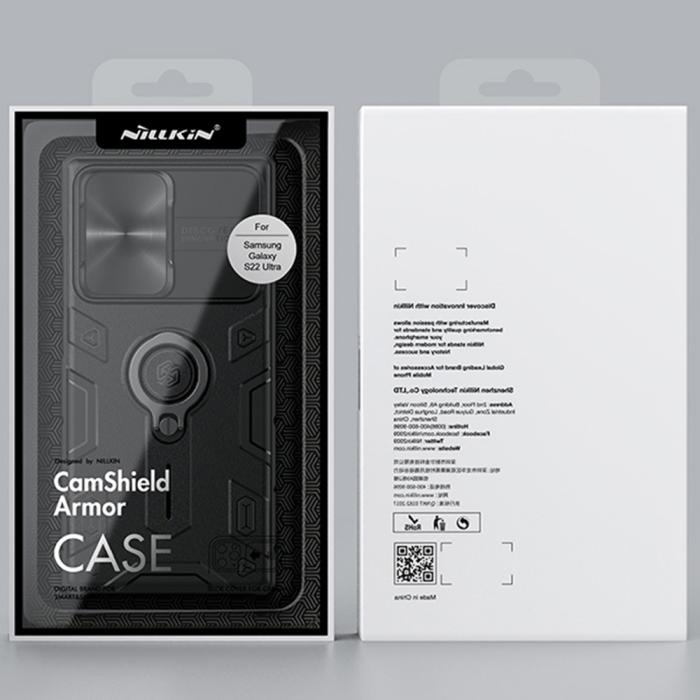 Bild 5, NILLKIN NILLKIN Samsung Galaxy S22 Ultra Skal CamShield Armor Ring Grön - Teknikhallen.se