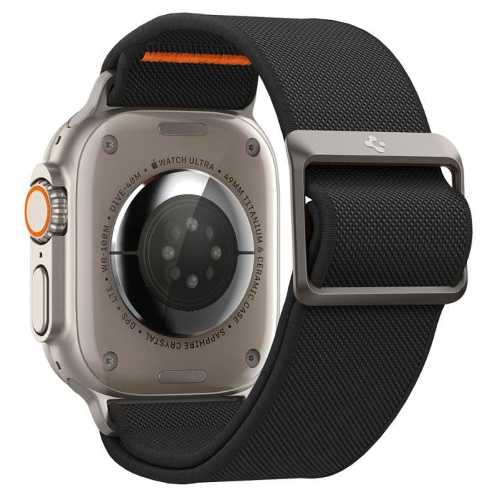 Bild 2, Spigen Spigen Apple Watch 42/44/45/46/49 mm Armband Fit Lite Ultra Svart - Teknikhallen.se