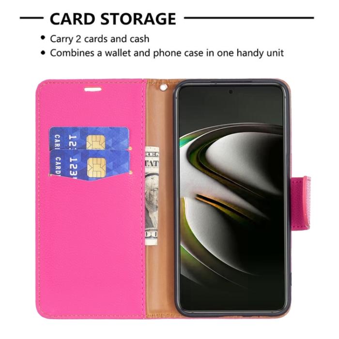 Bild 5,  Samsung Galaxy S22 Fodral Litchi Shark Rosa - Teknikhallen.se