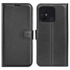  Xiaomi Redmi 12C 4G Fodral Litchi L&auml;der Svart - Teknikhallen.se