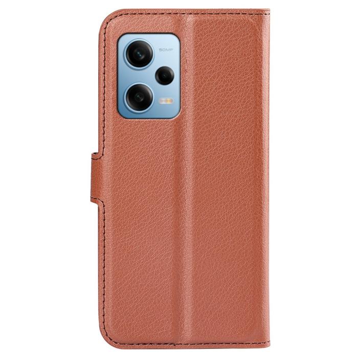 Bild 6,  Xiaomi Redmi Note 12 Pro 5G Fodral Litchi Läder Brun - Teknikhallen.se
