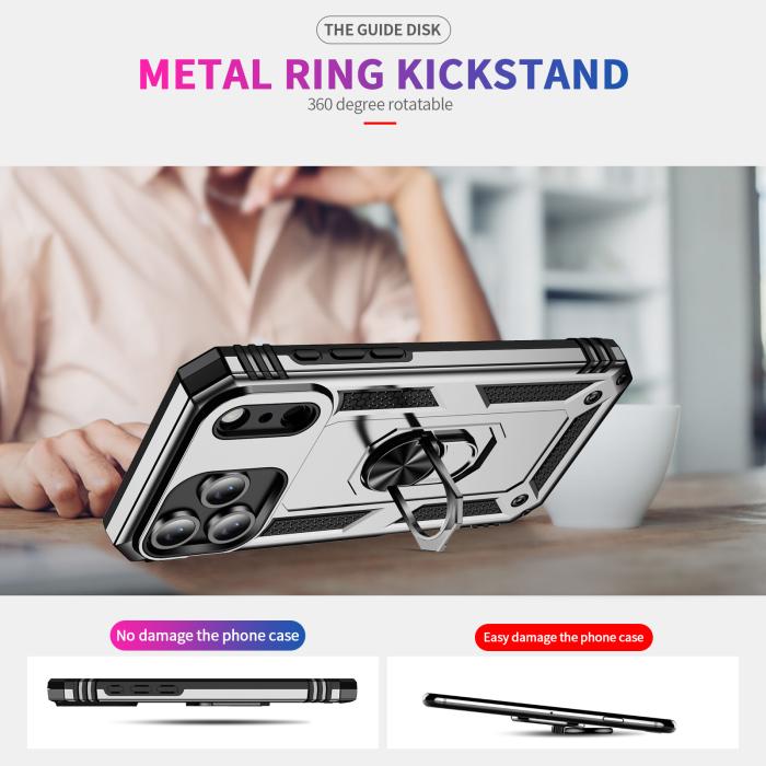 Bild 6,  iPhone 17 Pro Skal Shockproof Hybrid Ring Silver - Teknikhallen.se