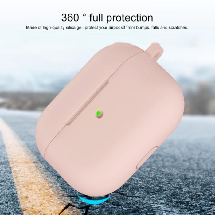Bild 3,  AirPods 3 Skal Silikon Med Krok Ljus Rosa - Teknikhallen.se
