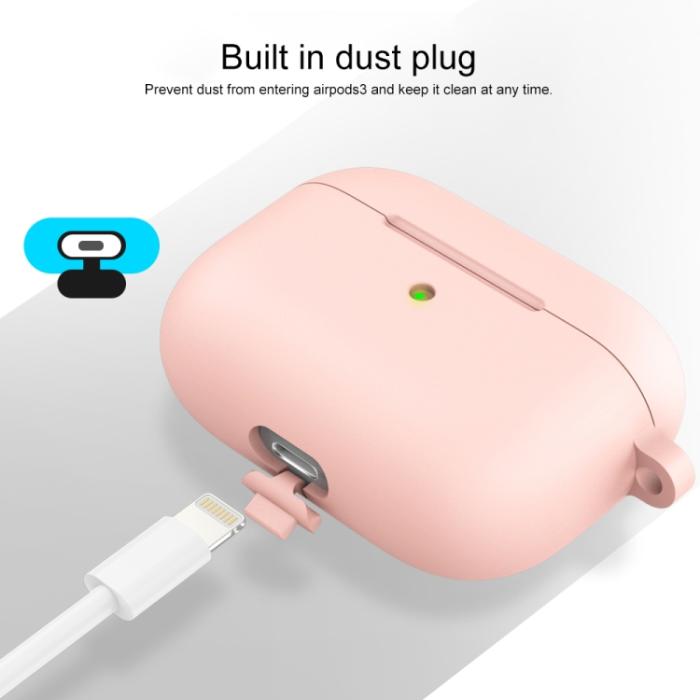 Bild 4,  AirPods 3 Skal Silikon Med Krok Ljus Rosa - Teknikhallen.se