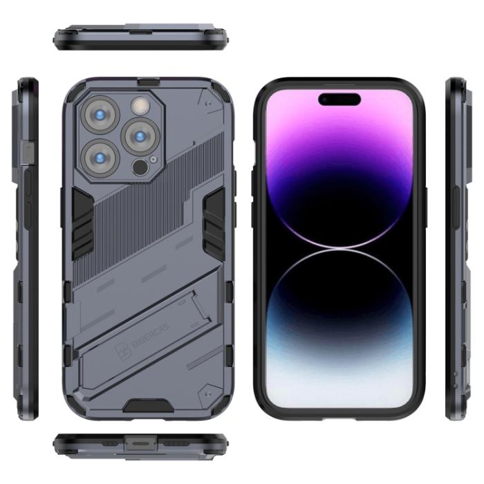 Bild 5,  iPhone 14 Pro Skal Hybrid Med Kickstand Grå - Teknikhallen.se