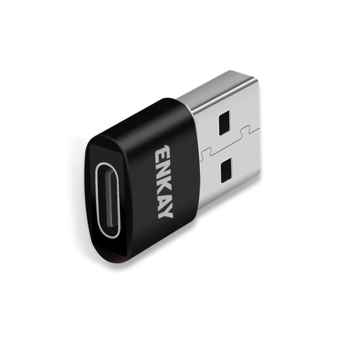 Bild 2, ENKAY ENKAY USB-A Till USB-C Adapter Svart - Teknikhallen.se