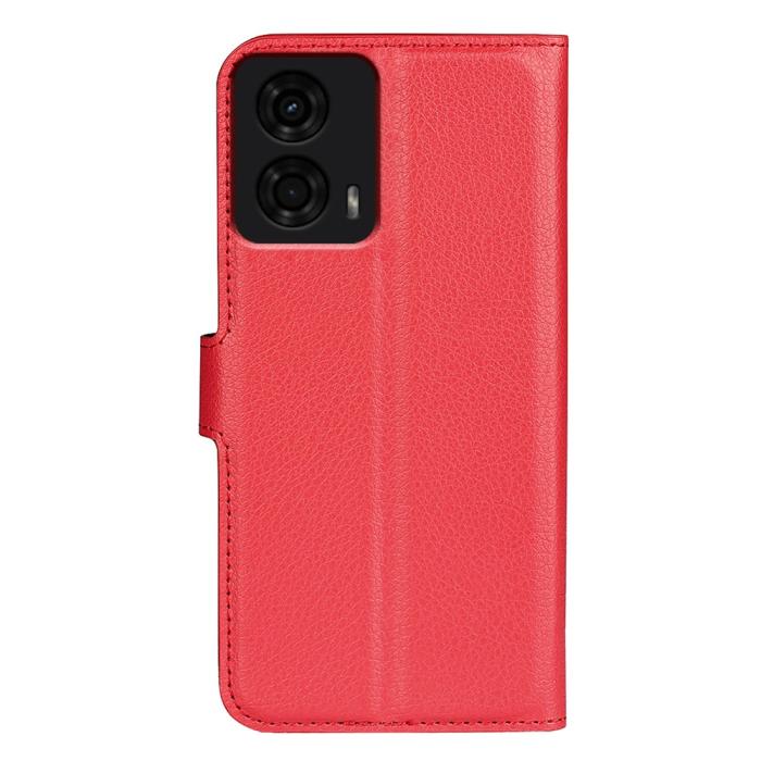 Bild 6,  Motorola Moto G04 4G/G24 4G Fodral Litchi Läder Röd - Teknikhallen.se