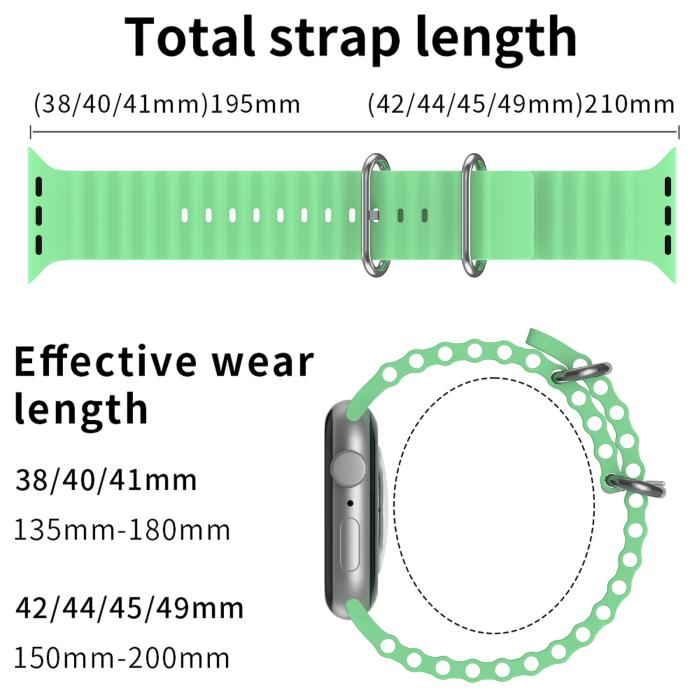 Bild 5, ColorPop Apple Watch 42/41/40/38 mm Armband Ocean Wave Pistasch - Teknikhallen.se