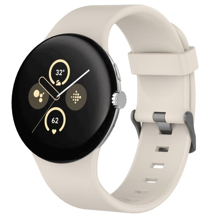 Bild 4,  Google Pixel Watch 4 / 3 45 mm Armband Silikon Beige - Teknikhallen.se