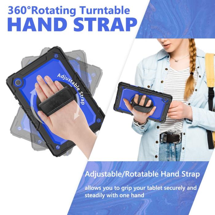 Bild 5,  Galaxy Tab A8 10.5 Skal Shockproof Hybrid Kickstand Strap - Teknikhallen.se