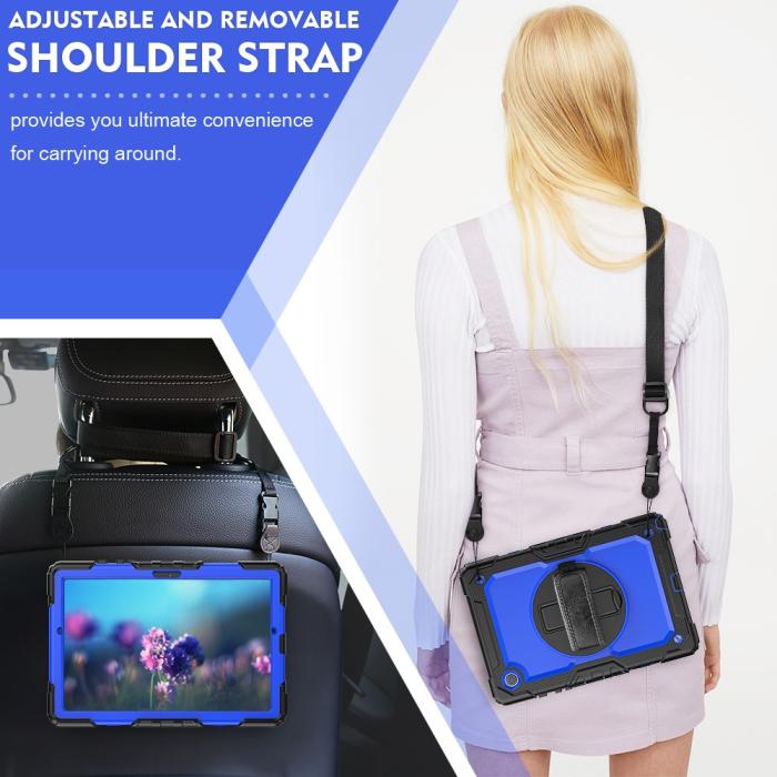 Bild 6,  Galaxy Tab A8 10.5 Skal Shockproof Hybrid Kickstand Strap - Teknikhallen.se