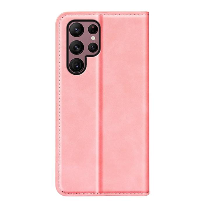Bild 6,  Samsung Galaxy S23 Ultra Fodral Flip Skin Touch Rosa - Teknikhallen.se
