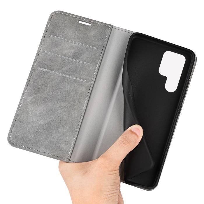 Bild 4,  Samsung Galaxy S23 Ultra Fodral Flip Skin Touch Grå - Teknikhallen.se