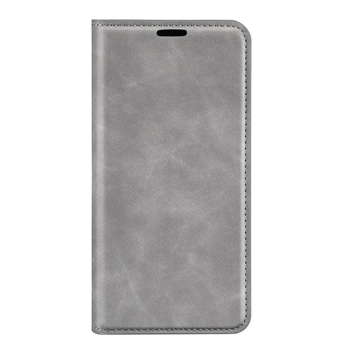 Bild 5,  Samsung Galaxy S23 Ultra Fodral Flip Skin Touch Grå - Teknikhallen.se