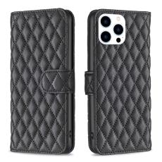  iPhone 15 Pro Fodral Diamond L&auml;der Svart - Teknikhallen.se
