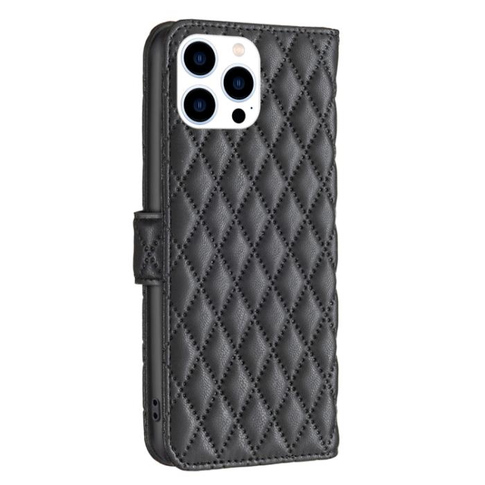 Bild 3,  iPhone 15 Pro Fodral Diamond Läder Svart - Teknikhallen.se