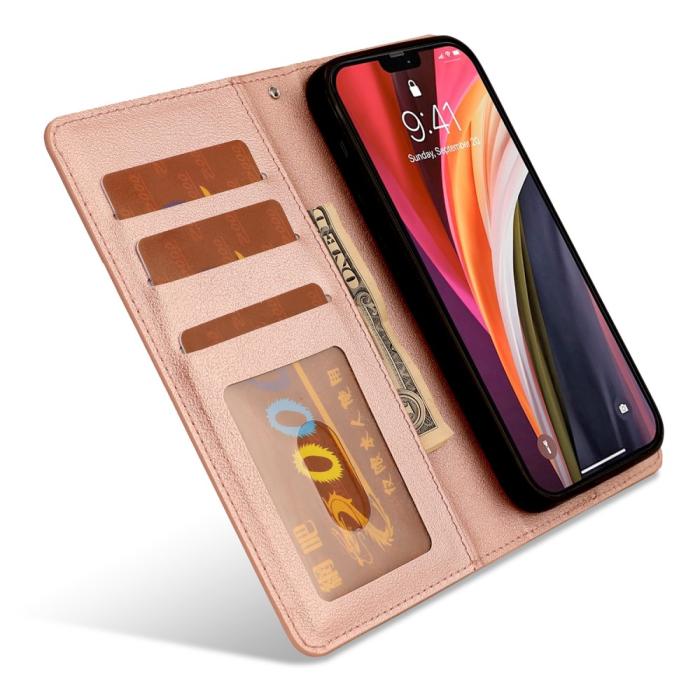 Bild 3,  iPhone 12 / 12 Pro - 2in1 Magnet Fodral - Roséguld - Teknikhallen.se